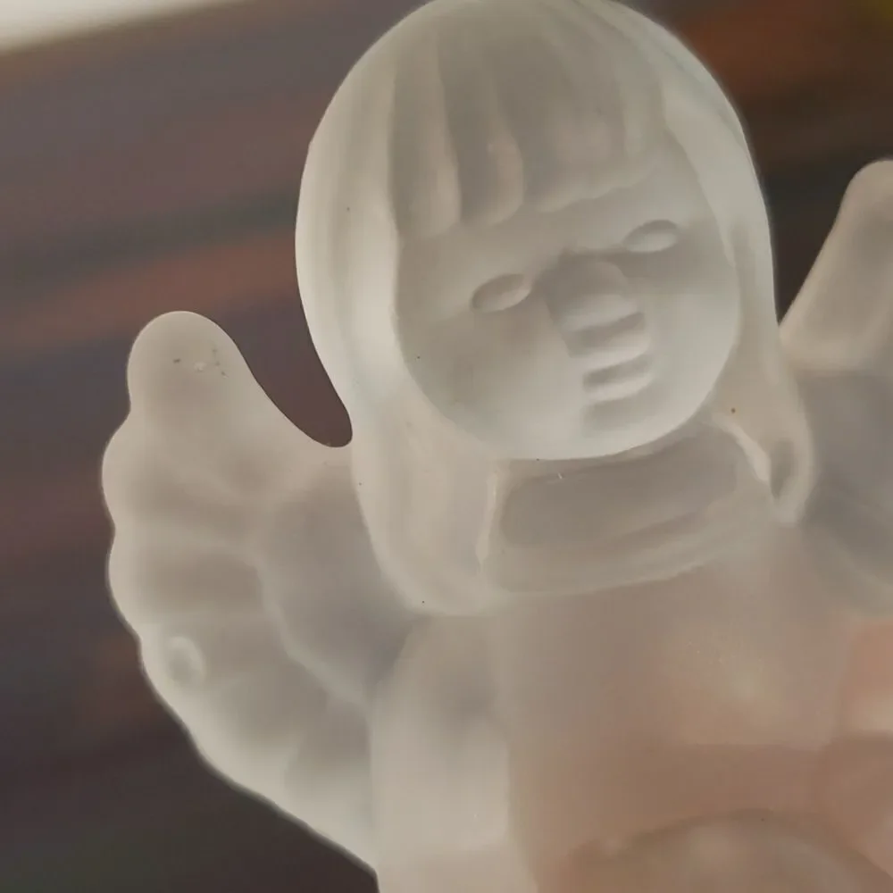 Vintage Lead Crystal Angel Bell